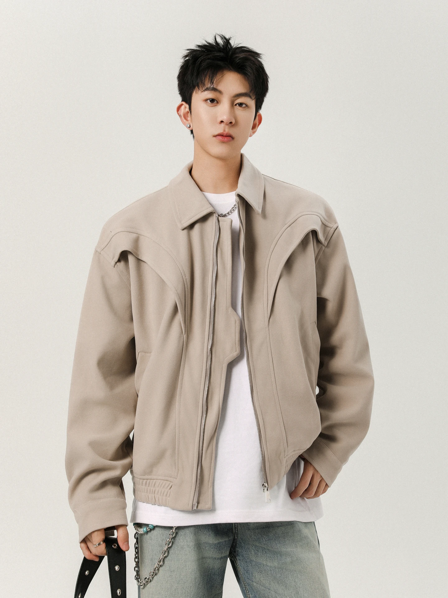 

Чистый воротник Jaet, деконструированная лоскутная повседневная верхняя одежда в стиле ретро для мужчин и женщин, молодежная уличная одежда из полиэфирного волокна