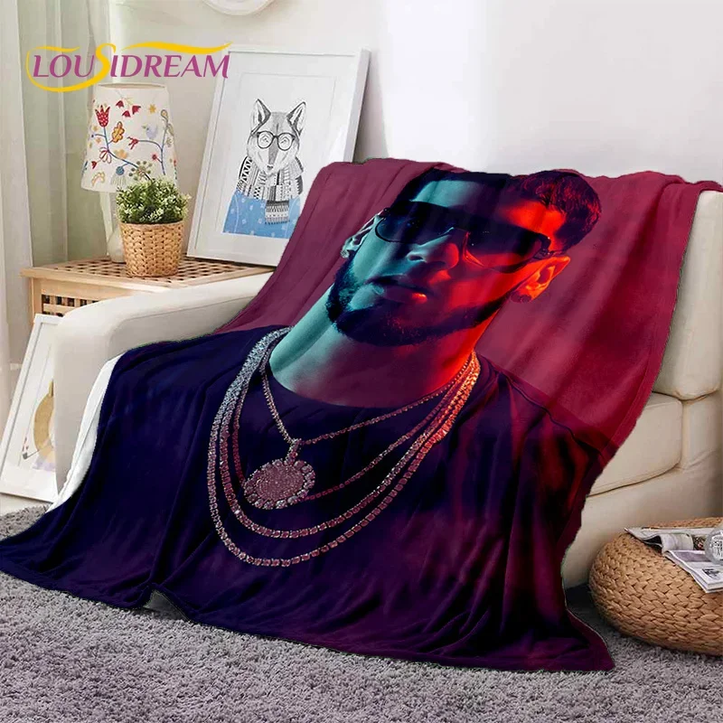 Rapper Singer Free Anuel AA Hip Hop Blanket,Soft Throw Blanket for Home Bedroom Bed Sofa Picnic Travel Office Cover Blanket Kids