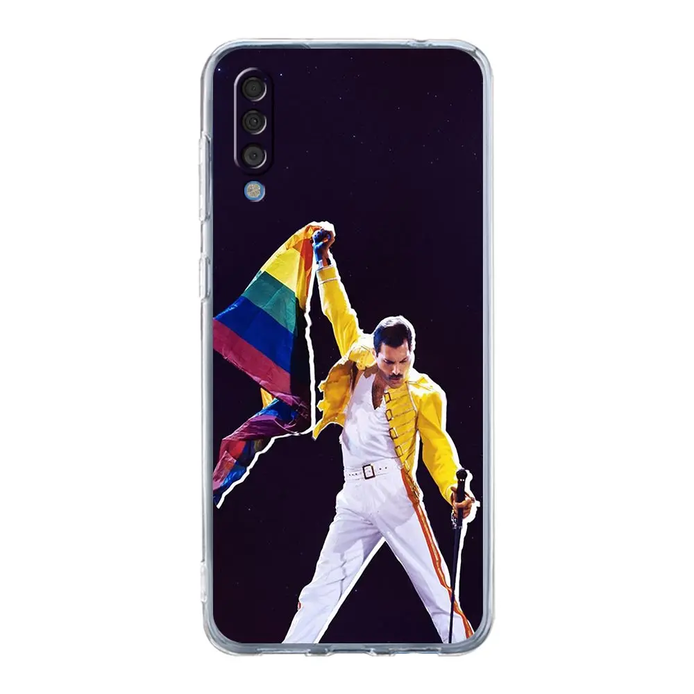 Clear Phone Case For Samsung A14 A50 A70 A30 A40 A20E A10S A20S A02S A04S A12 A22 A32 A34 A52 5G A54 Queen Freddie Mercury Cover