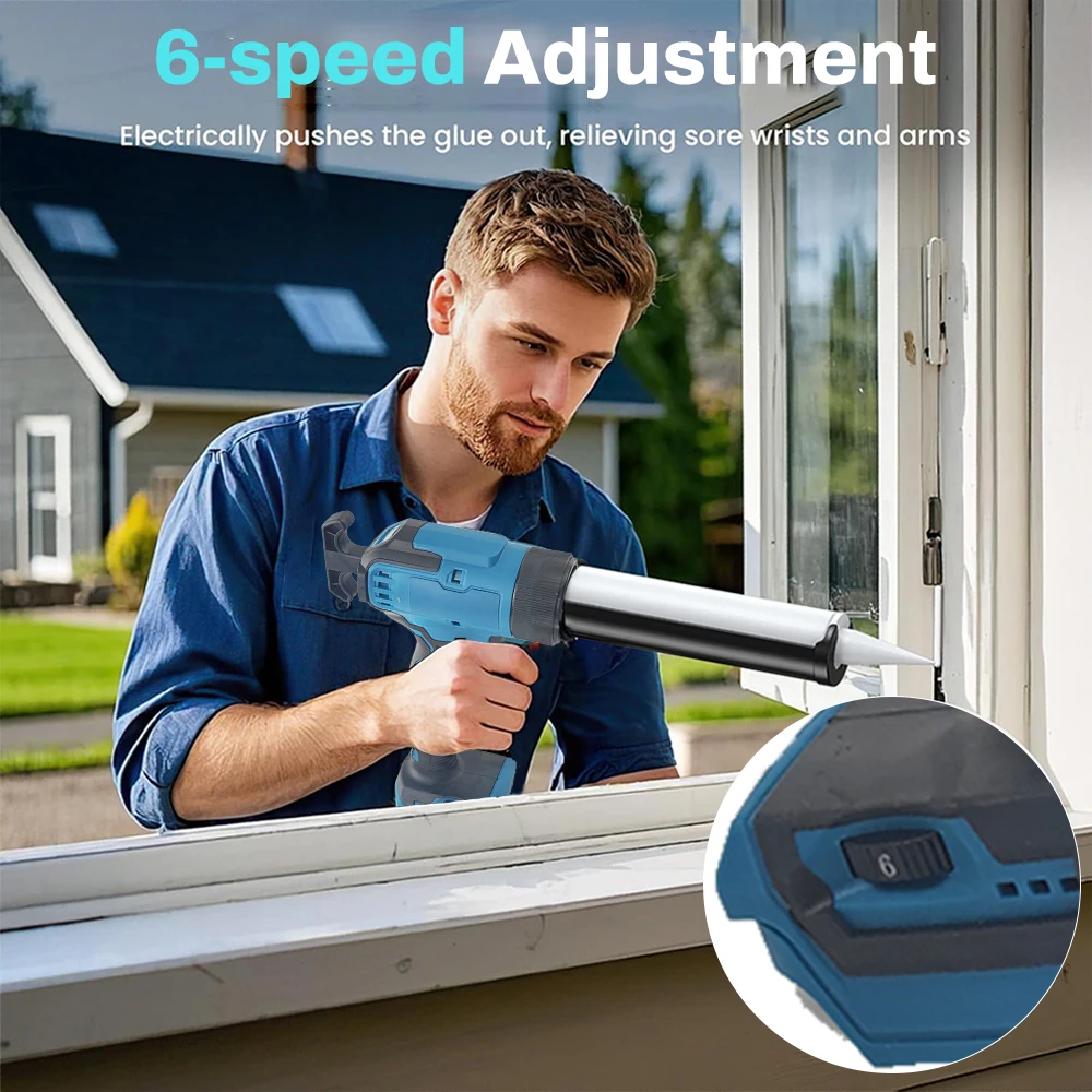 مسدس السد الكهربائي 6 تروس سرعة قابلة للتعديل لماكيتا/ديوالت 18 فولت-21 فولت بطارية مانعات التسرب مسدس الغراء ، مسدس الغراء ملء الدراسي