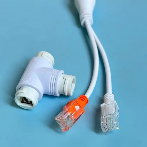 Imagen 2 del producto Cable adaptador POE divisor POE 2 en 1, cabezal RJ45 de tres vías para sistema de cámaras de seguridad IP