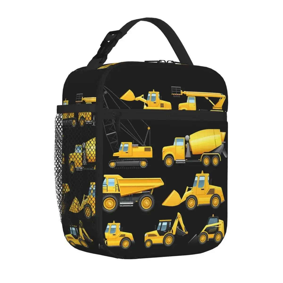 Construction Truck Excavator Lunch Bags Insulated Lunch Tote Portable Thermal Bag Leakproof Picnic Bags for Woman Work Kids