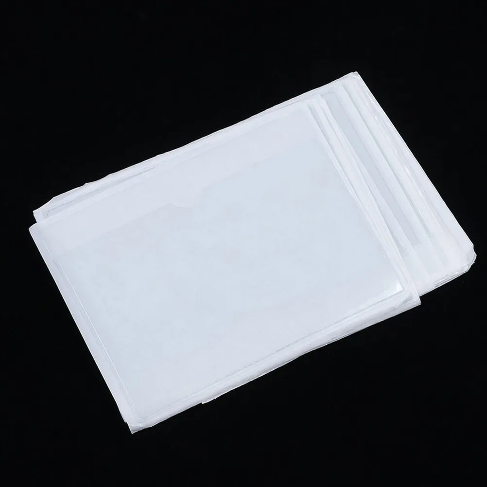 30Pcs Card Pocket Sleeve Self-Adhesive Plastic Flash Cards Pockets for School Home Use Index Cards Organizer Sturdy