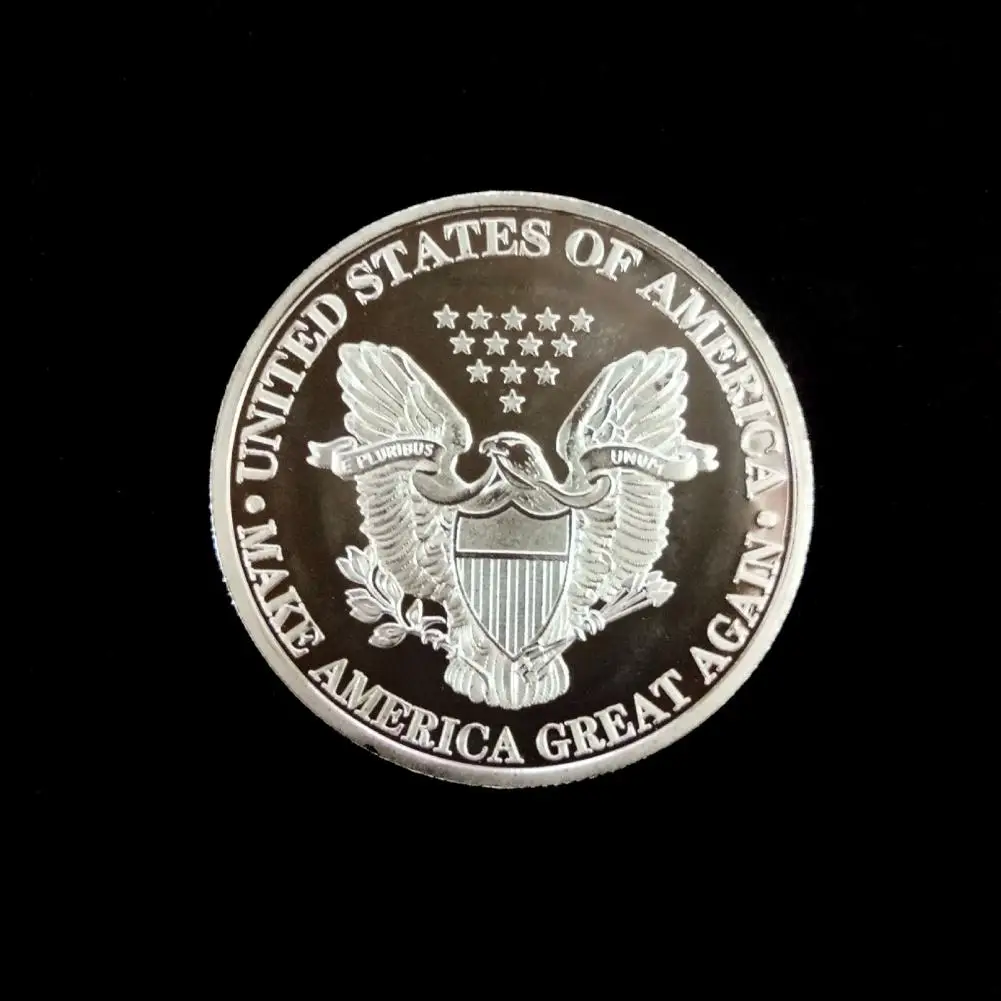 

Collectible Trump Coin President Trump Metal Commemorative Coin with Enamel Filling Transparent Storage Box Colourful Factory