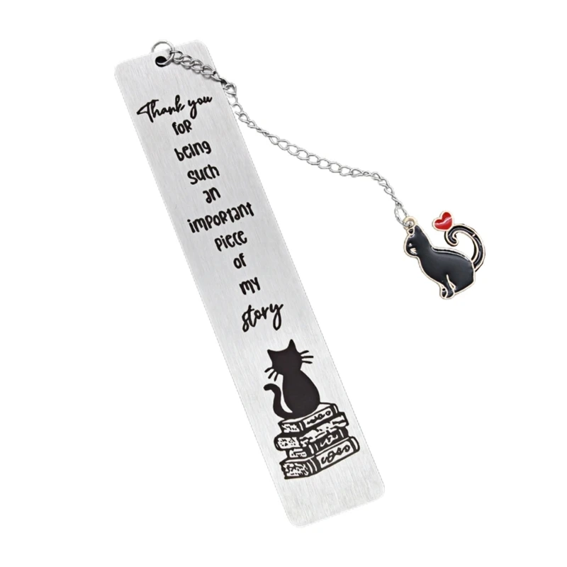 Stainless Steel Bookmarks with Chain, Gift for Book Lover Reader Writer Teacher P9JD