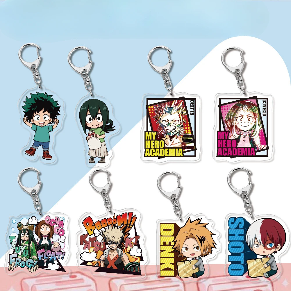 

Hot Anime Animation Derivatives Acrylic Key Chain Bakugou Katsuki Todoroki Shoto Midoriya Izuku Hobby Collectibles Gift for Kid