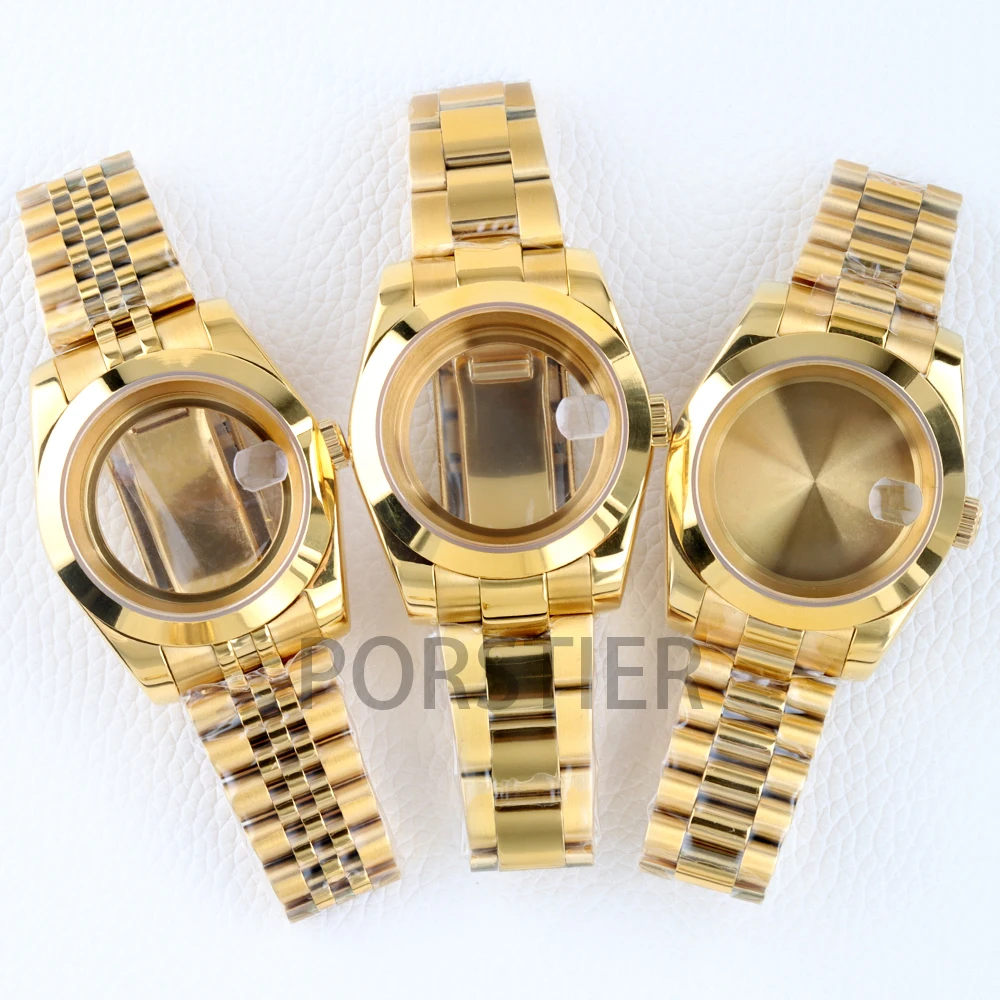 

PVD Gold 36mm/39mm NH35 Case Sapphire Glass for Datejust NH35 NH36 Movement Stainless Steel Presidential/Jubilee/Oyster Bracelet