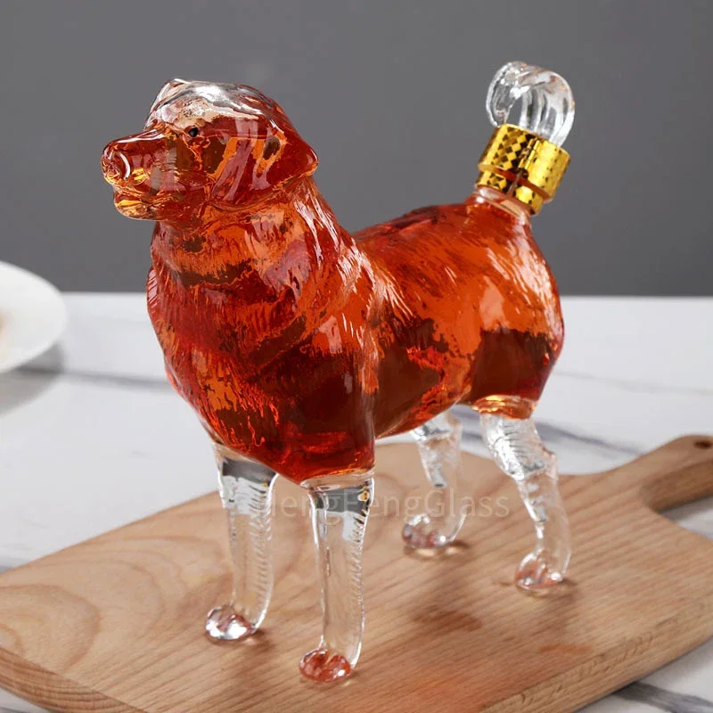 500ML Alcohol Bottle for Tequila Chinese Zodiac Dog shaped animal whiskey decanter  Unique Liquor Bar and Party Decorations