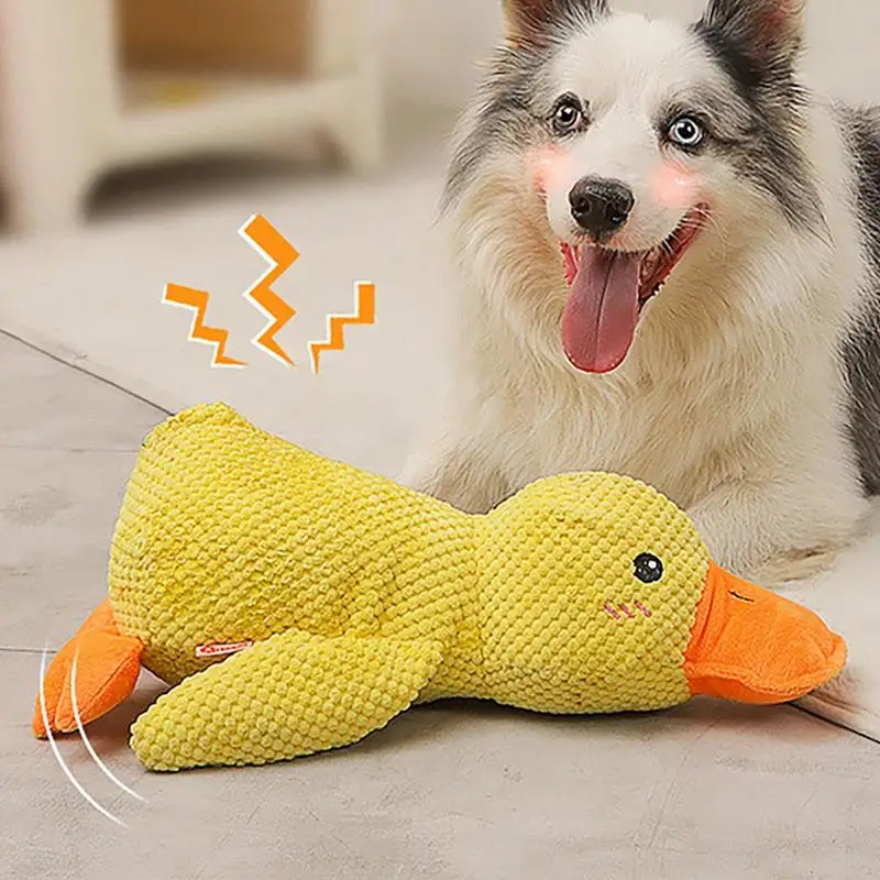 bite resistant Dog toy plush companion sleeping duck teeth grinding sound relief duck sound toy teething dog toys