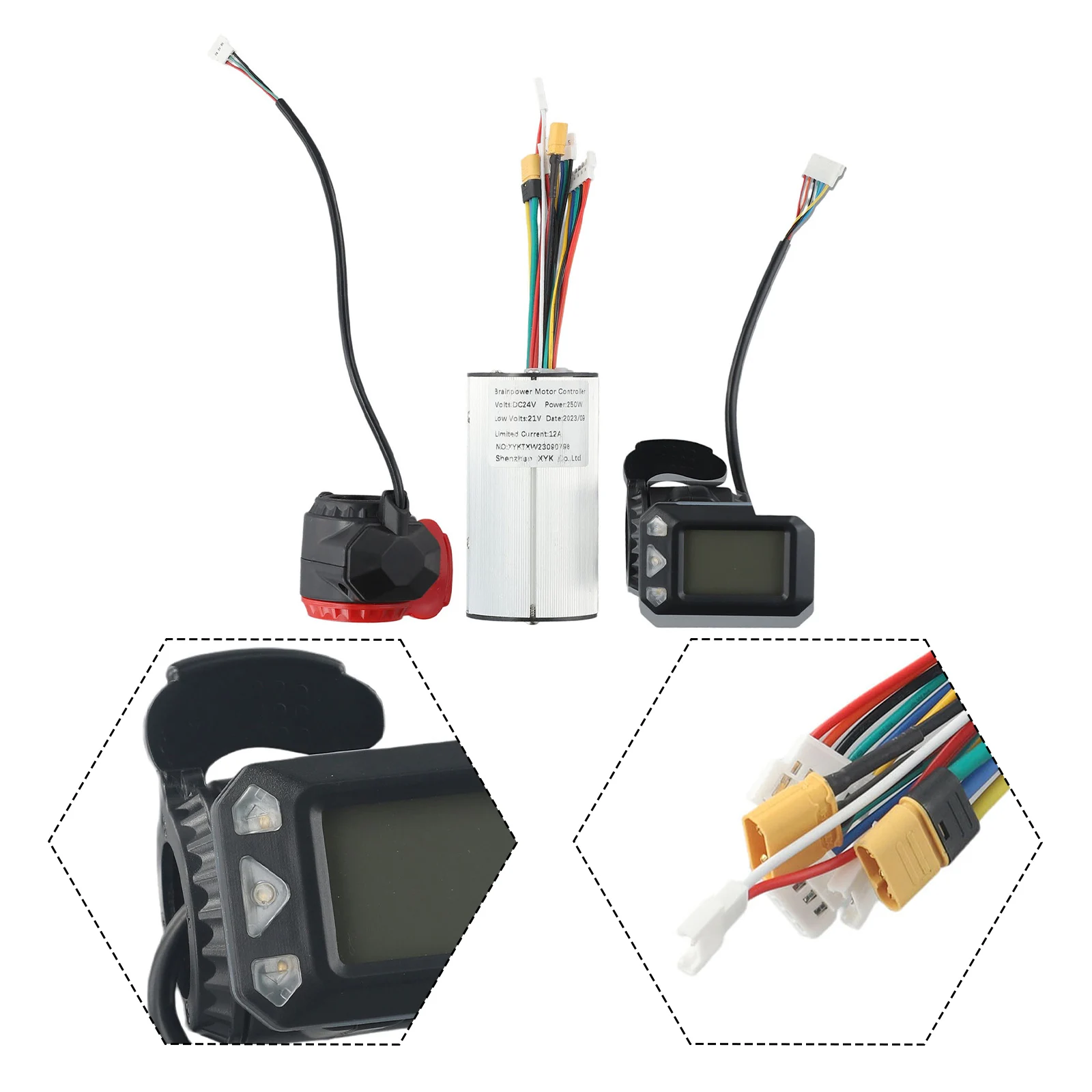 

24V 36V Scooter Controller LCD Display Accelerator Carbon Fiber Motor Controller Brake Set Electric Bicycle Accessories