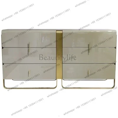 

yj9 Italian light luxury dining side cabinet modern simple solid wood living room home designer fashionable high-end