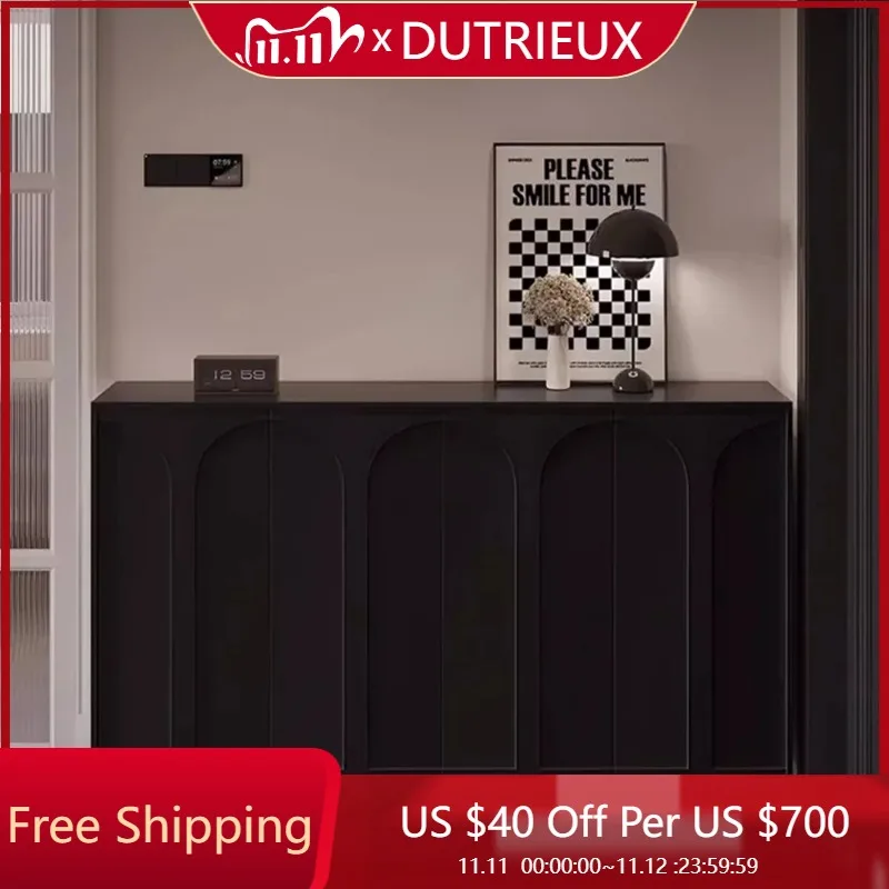 

Vertical Black Shoes Cabinets Organizer Door Space Saving Entrance Shoes Racks Modern Accent Gabinete Space Saving Furniture