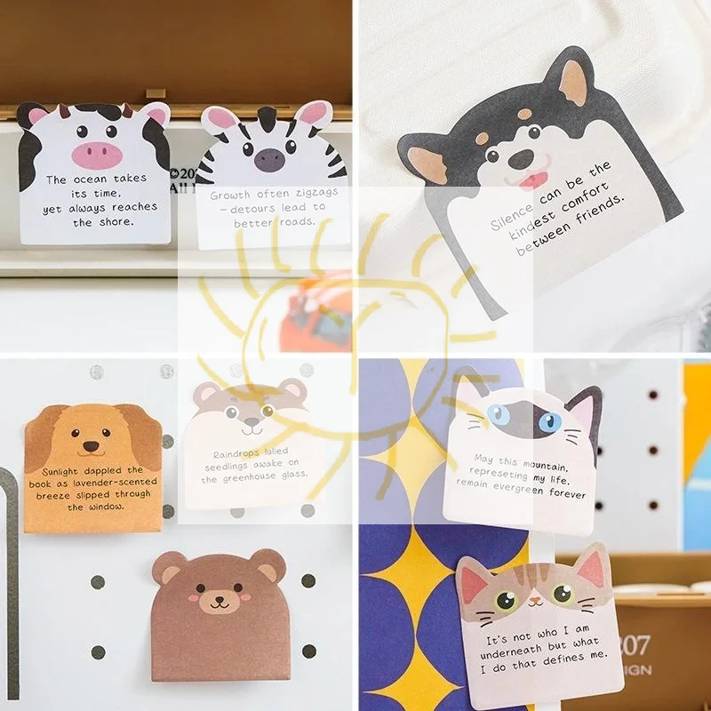 240/960 Sheets Large Capacity Adhesive Animal Shaped Memo Pads Cartoon Cute And Interesting Animal Shaped Sticky Notes