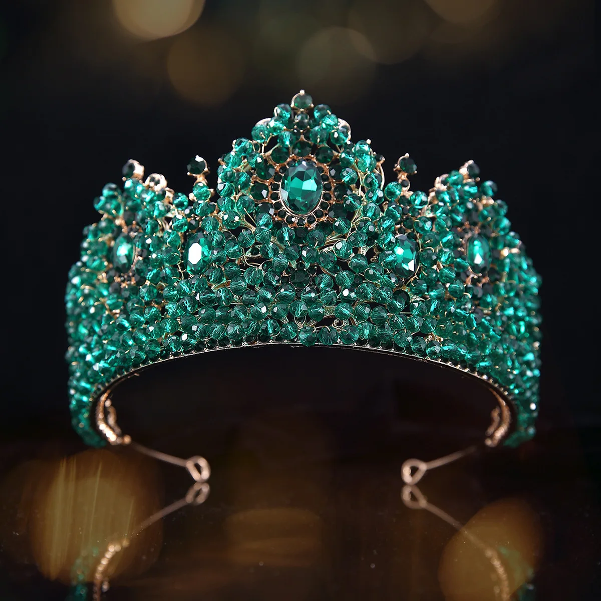 Baroque Crystal Alloy Wedding Tiara Headband Crown Hair Accessory for Bride and Pageant Women