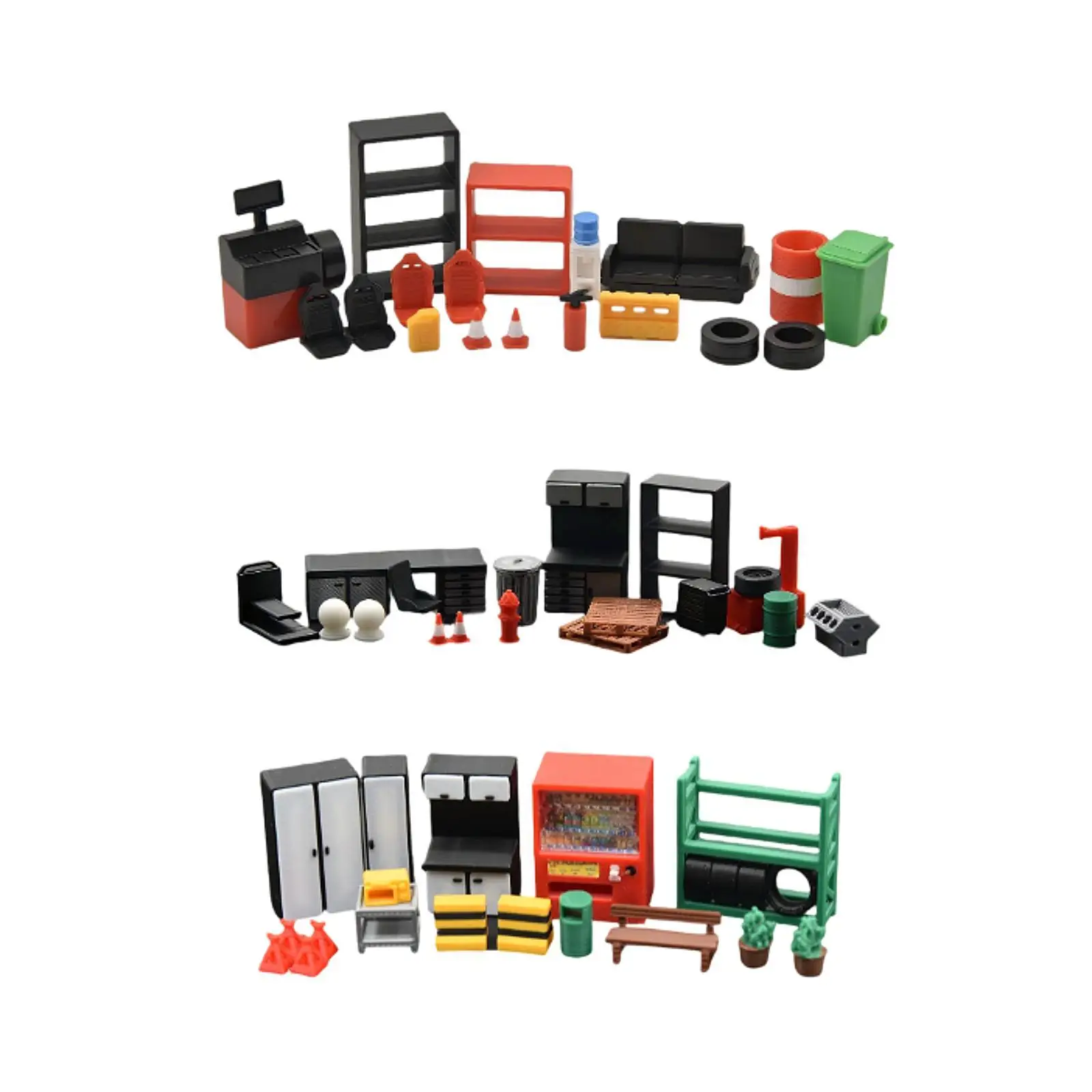 

1 64 Scale Model Miniature Car Workshop Resin Repair Tool Set Realistic Garage Decor for Vehicle Scene Ornament