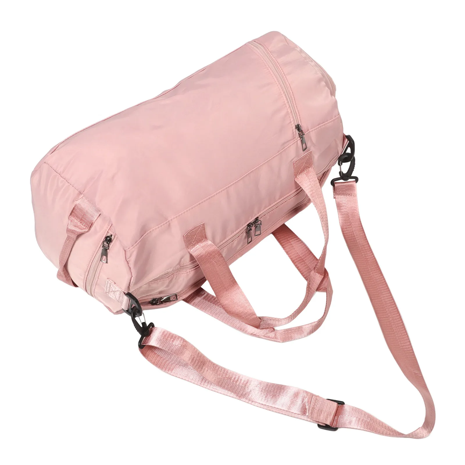 Waterproof Yoga Duffel Bag – Large Capacity Foldable Gym Tote with Wet Pocket, Pink Weekender Travel Shoulder Bag view 3