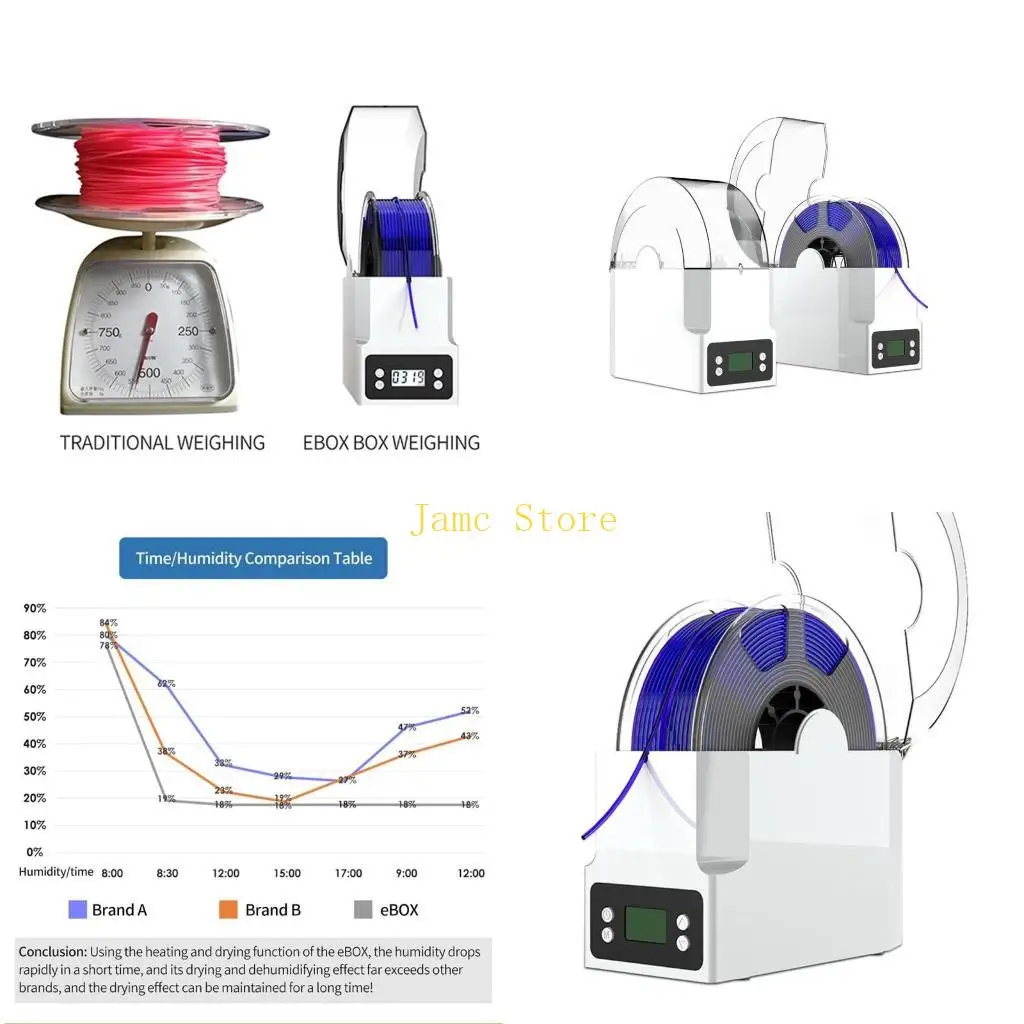 

LX0B 200x73(H)mm Capacity Filament Storage Dry Box Drying Printing Filaments