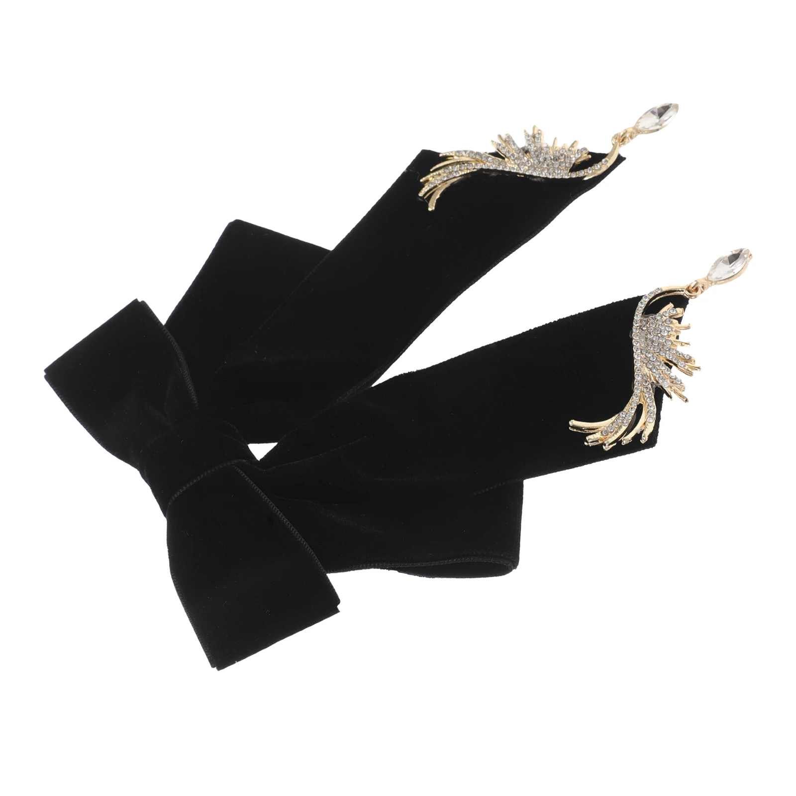 

Bow Brooch Decoration Tie for Women Metal Clothes Hair Pin Black Waist Button Man