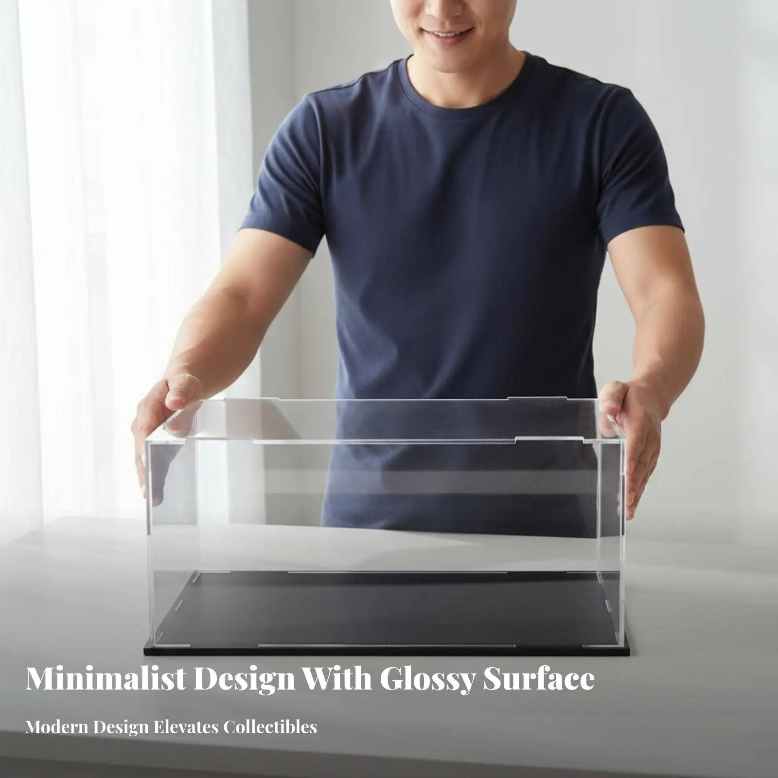 Premium Acrylic Display Case Crystal Clear Collectible Storage Box for Figures and Memorabilia Dustproof Enclosure for Home