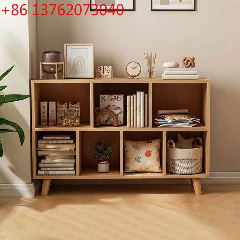 أرضية تخزين خزانة الكتب، غرفة المعيشة المنزلية البسيطة، مجموعة مجانية من الخشب الصلب المقلد #1