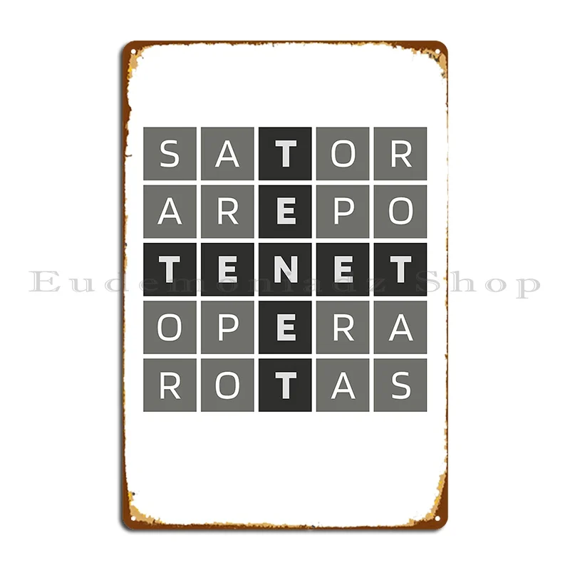 Sator Square Sator Arepo Tenet Opera Rotas palindrome latino carteles de Metal cine impresión Club placa de pared cartel de estaño cartel