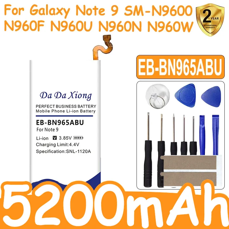 

5200mAh EB-BN965ABU Phone Battery For Samsung Galaxy Note9 Note 9 N960U SM-N9600 SM-N960F N9600 SM-N965F