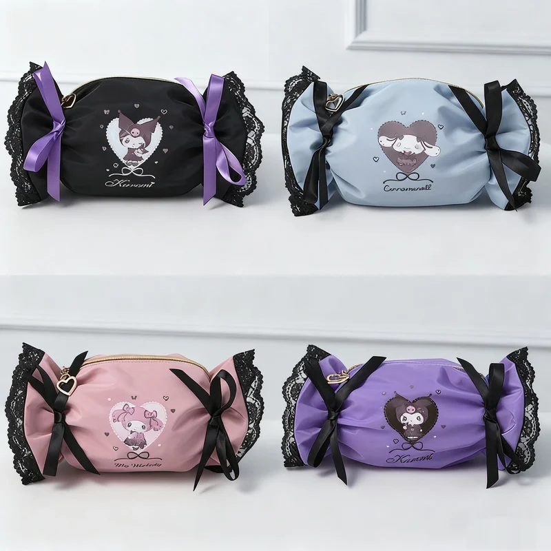

Kawaii мультфильм конфеты Kuromi Cinnamoroll кружевная многофункциональная сумка для хранения милая ручная косметичка пенал подарок для фанатов