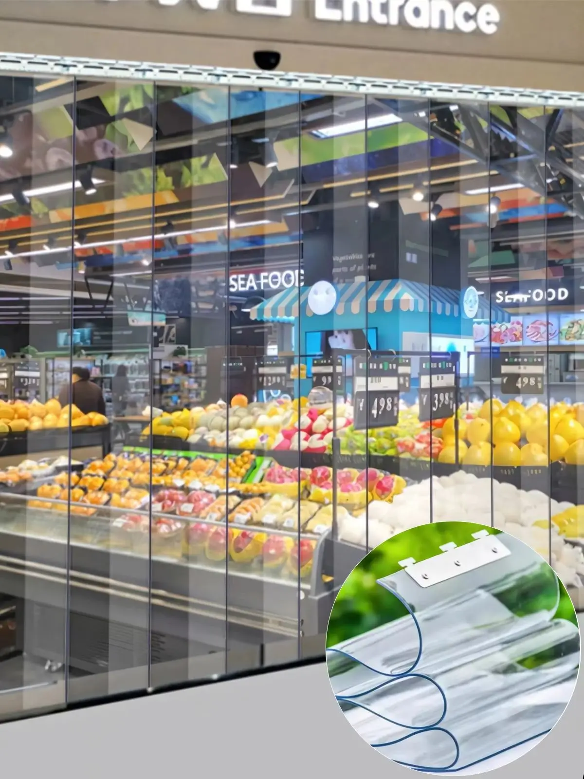 Transparenter PVC-Streifenvorhang, Kratzfest & Temperaturbeständig Industrievorhang für Kühlräume, Fabriklager, Garagen & Supermärkte