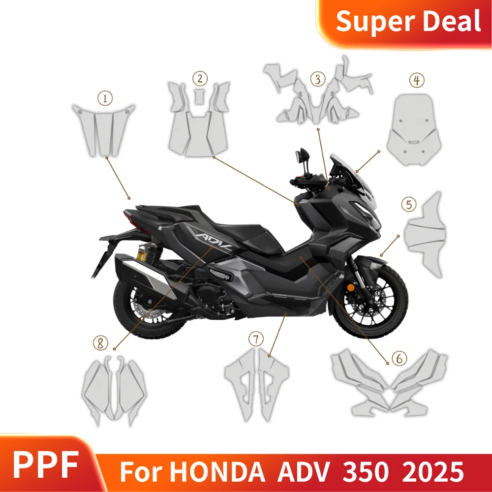 

2025 New!For HONDA ADV350 2025 TPU Stickers Kit High Gloss Easy Install UV Resistant Scratch Proof Motorcycle Protection Decals