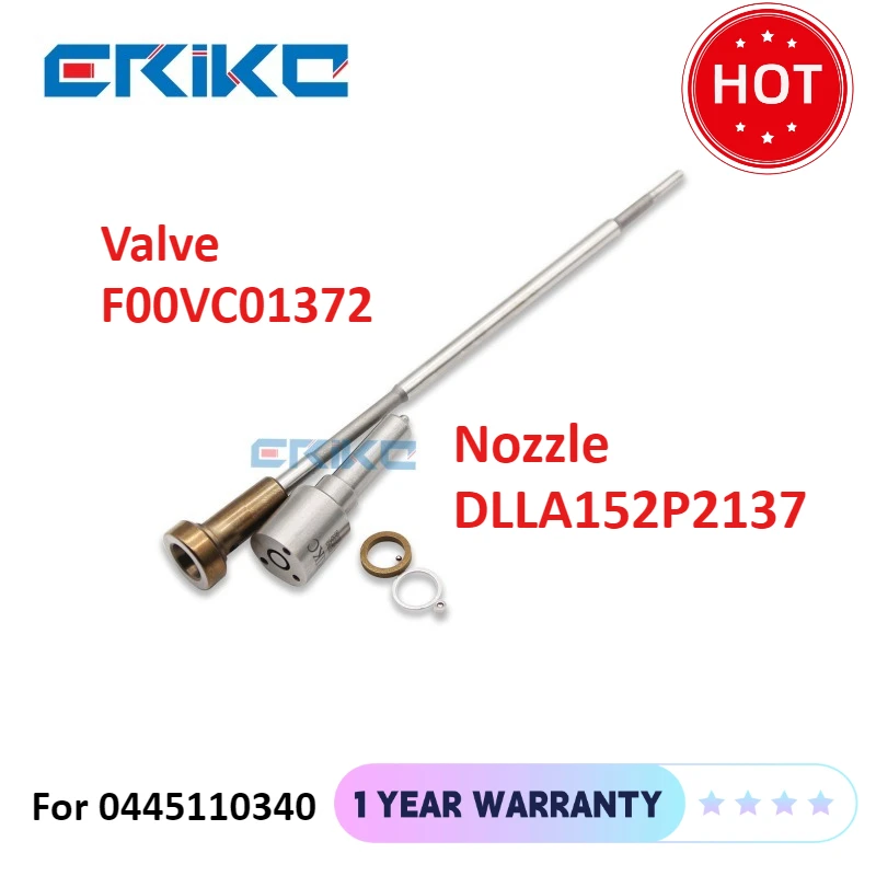 

Diesel Injector Repair Kit Nozzle DLLA152P2137 Valve F00VC01372 for AV2Q9F593BA AV6Q9F593BA DLLA 152 P 2137 0 445 110 340