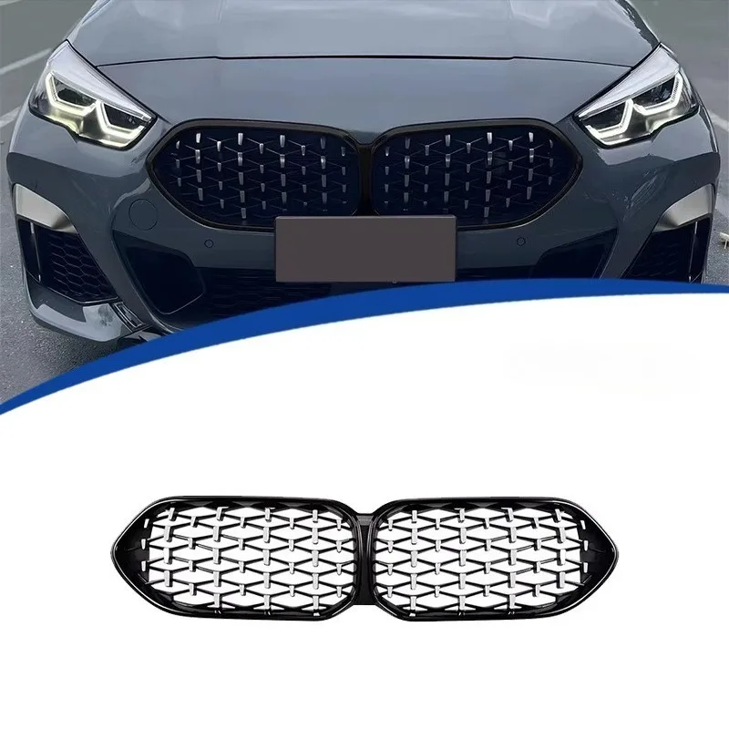 

For BMW 2 Series F44 2021-2024 Meteor Style Front Kidney Grille Glossy Black Semi Silver Direct Replacement Upgrade Aggressive