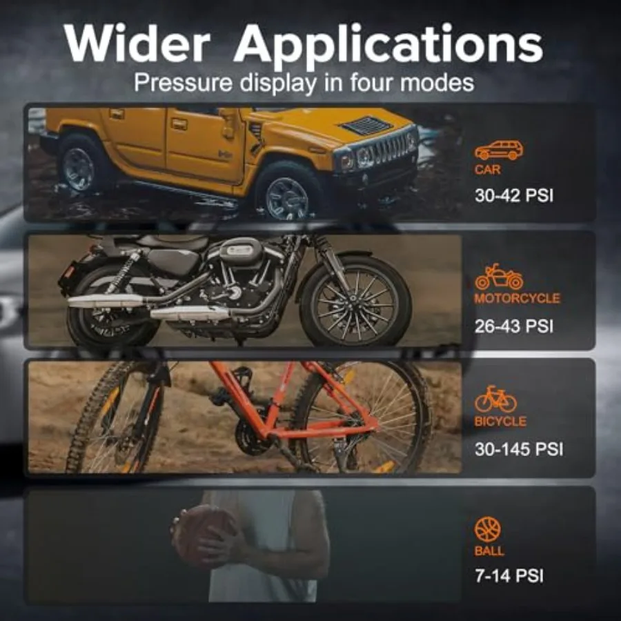 ضاغط هواء محمول لإطارات السيارات مضخة إطارات رقمية 200 رطل لكل بوصة مربعة مع إيقاف تلقائي وضاغط هواء كهربائي لاسلكي بإضاءة LED