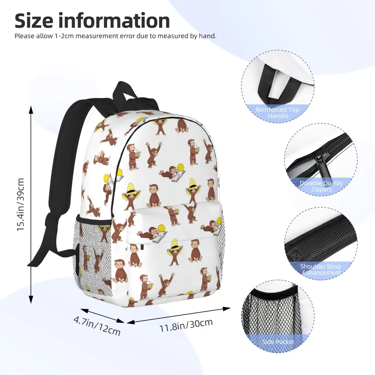 George The Curious Monkey Cartoon For Kids Pack Backpacks Boys Girls Bookbag Children School Bags Laptop Rucksack Shoulder Bag