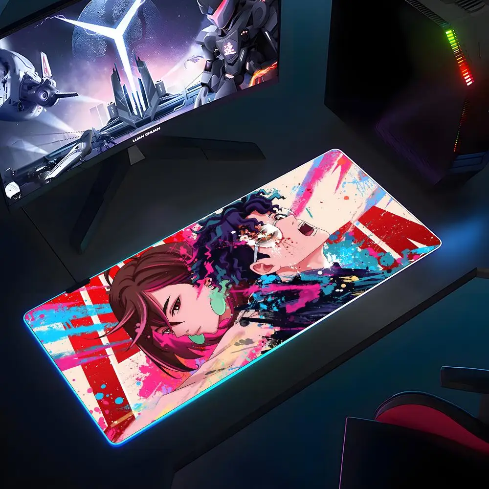 Dandadan Mouse Pad RGB Rubber Antislip Keyboard Pad 40x90cm Mousepad Gaming Accessories XXL Office Computer Mat
