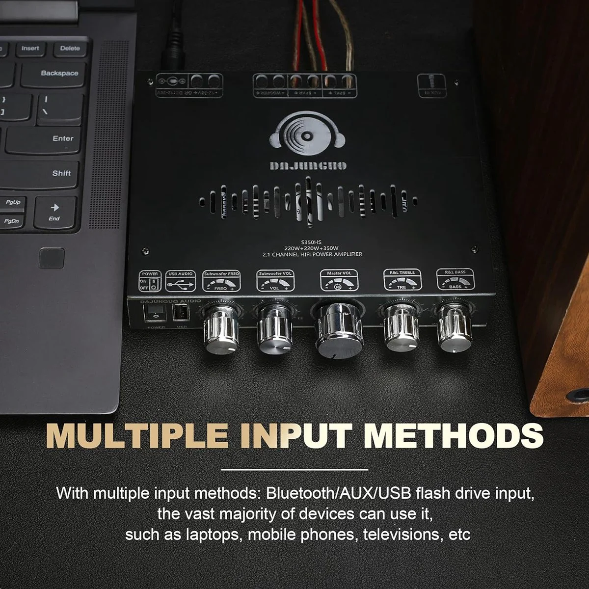 DAJUNGUO S350HS TPA3251 Bluetooth パワーアンプボード サブウーファー付き 2.1 チャンネル 220Wx2+350W、オーディオパワーアンプモジュール