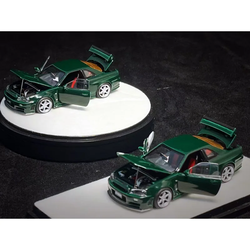 

В наличии 1:64 Nissan GT-R R34 Z-TUNE литая под давлением модель автомобиля из сплава, игрушка для мальчиков, детский праздничный подарок, украшение для взрослых.