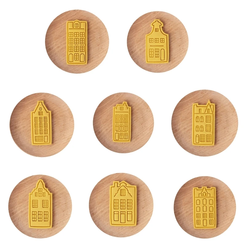 Plastic Biscuit Mold Cookie Stamps Vintage House Cookie Cutters Fondant Mould Dropsale