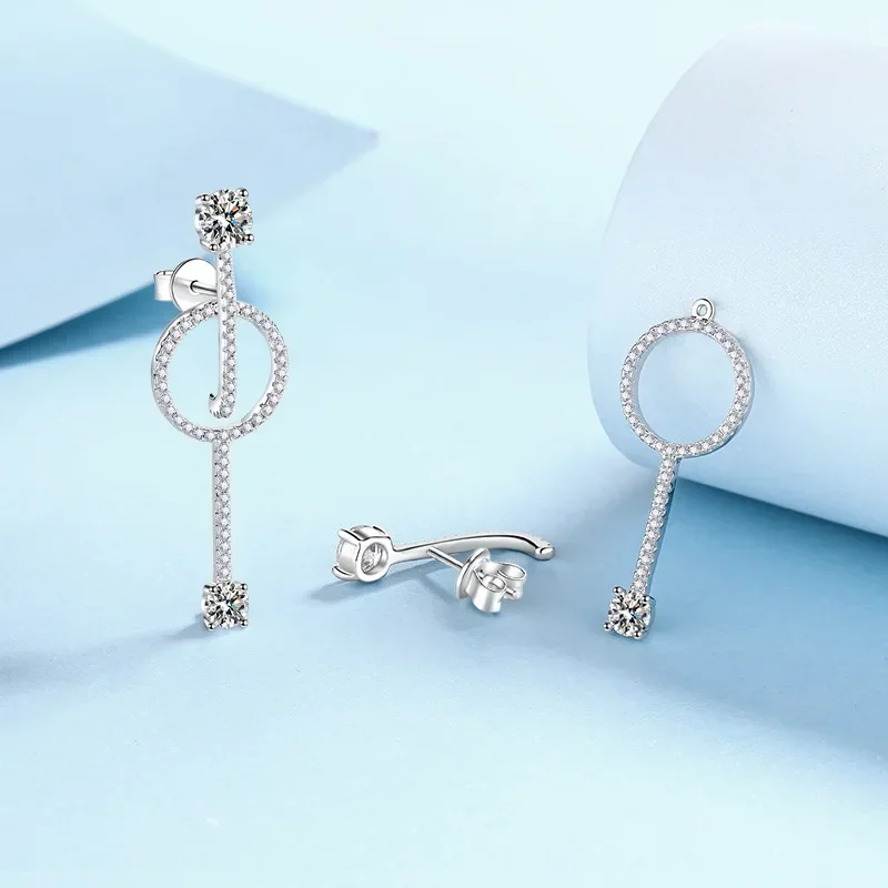 

1.6ct Moissanite Diamond Split Long Platinum Drop Earrings, Luxury Designs Pt950 High Quality Earrings Lady Wedding Fine Jewelry