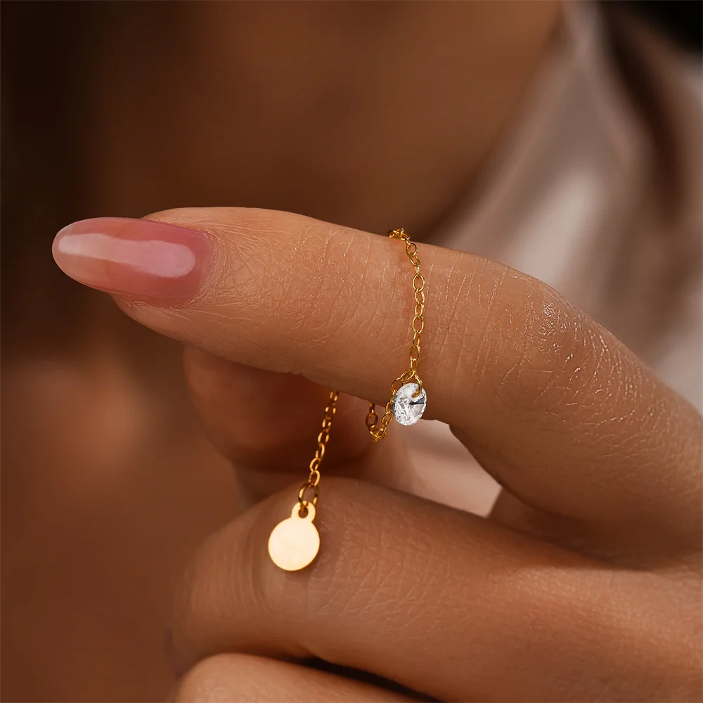 ROXI 925 Sterling Silver Fashion Chain Design rings for Women Opening Adjustable Crystal /Pearl rings Jewelry Wedding gifts