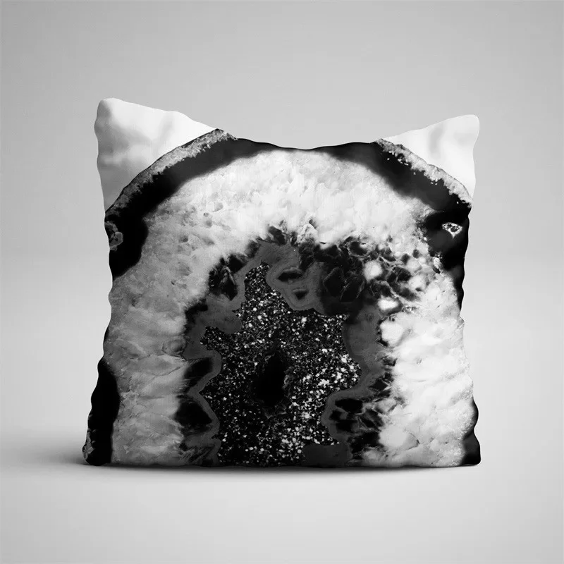 Luxury Gray Vintage Marble Black Agate Throw Pillow Case Nordic Mable Cushion Covers for Home Sofa Chair Decorative Pillowcase