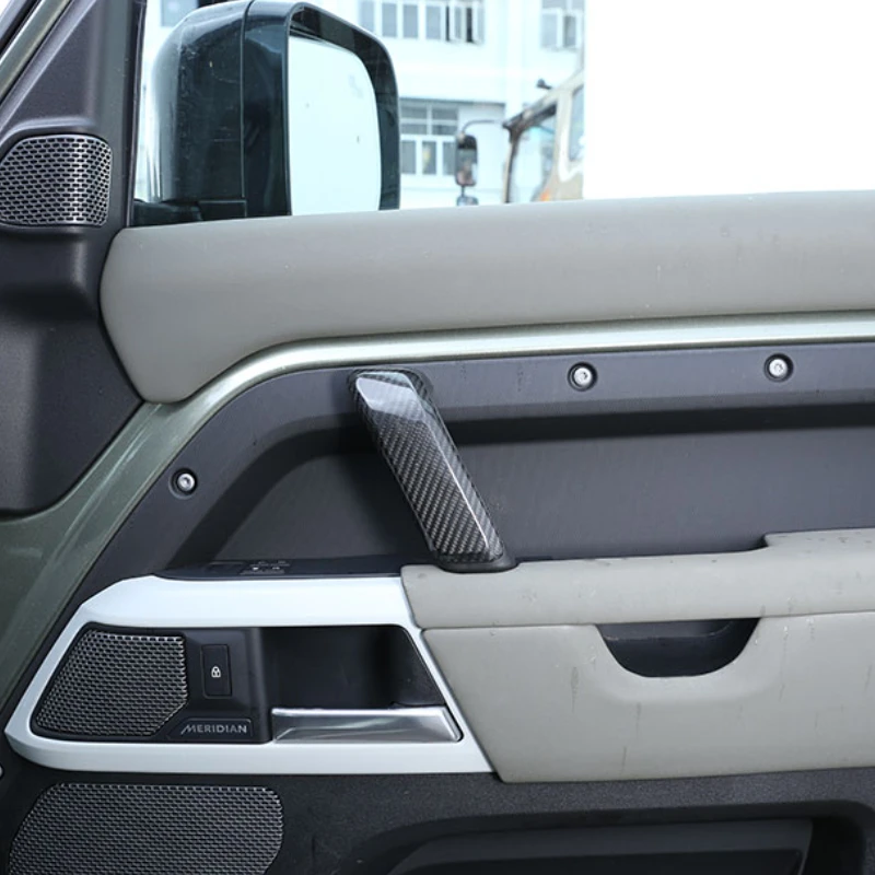 

For Land Rover Defender 90 110 2020-2024 Real Carbon Fiber Car Inner Handle Decoration Cover Interior Car Accessories