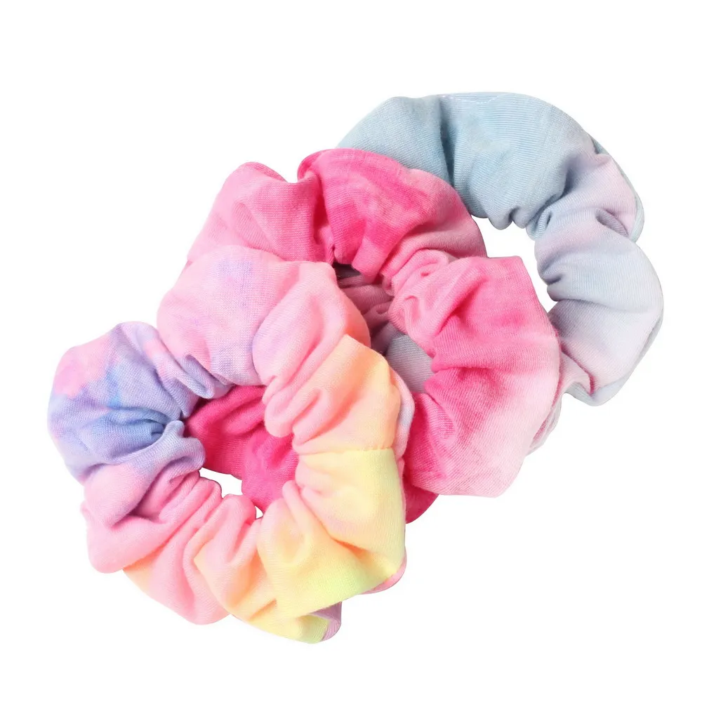 3pcs Tie Dyed Scrunchie Set  for Women Girls Headbands Elastic Rubber  Hair Tie Hair Rope Ring Ponytail Holder Hair Accessories