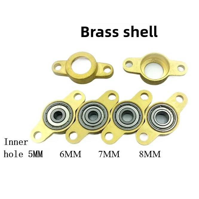 

1/2pcs Veekaft Waterproof rust-proof copper shell bearing with seat inner diameter 5mm 6mm7mm8mm10mmFL06/FL05/FL07/FL08/FL10