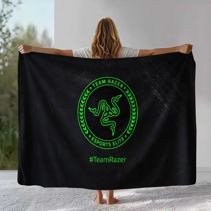 Classic Gamer Razer Logo Snake Flannel Blanket,Ultra Soft Warm Plush Throw for Home Bedroom Bed Sofa Cover Office Camping Picnic