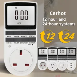 Cerhot EU/US/UK/AU/ITA Plug Timer Switch Timer Socket programmatore 7 giorni cucina presa digitale controllo di alimentazione digitale programmabile