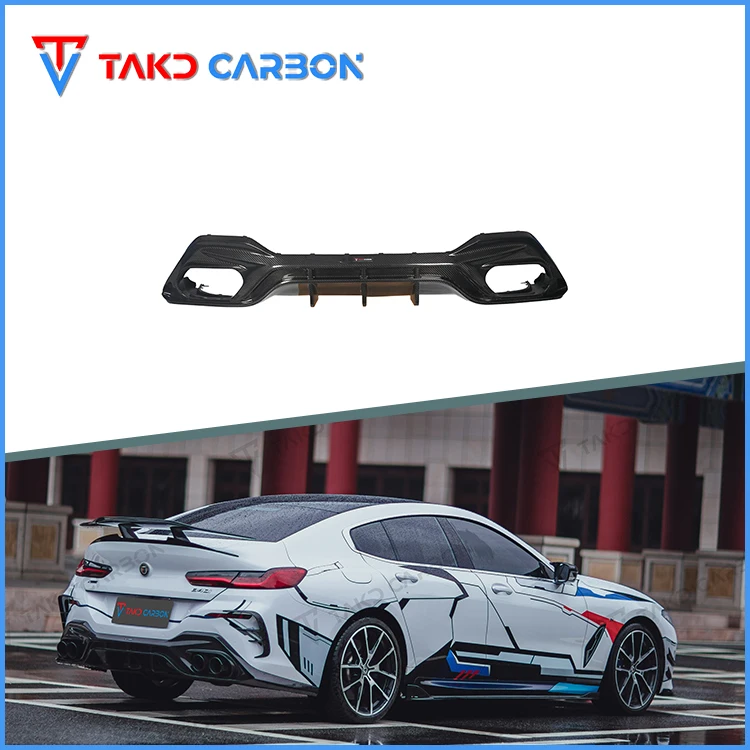 

TAKD Carbon Factory Direct Hot Sale Dry Carbon Fiber Rear Bumper Diffuser Lip for bmws 8 Series G16 2019-2023