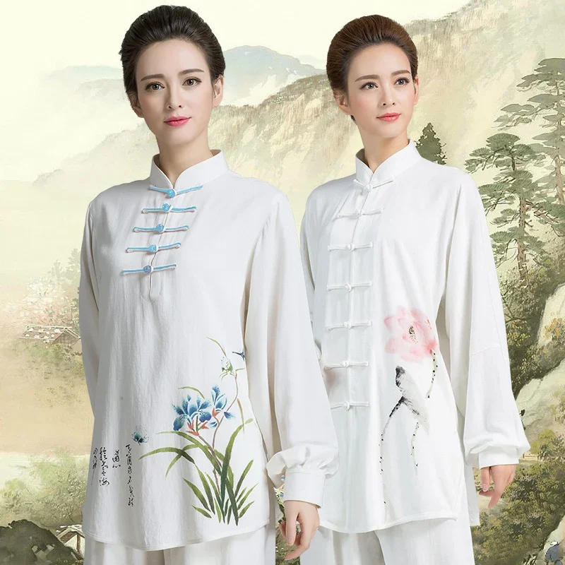 Women Tai Chi Clothes Wushu Clothing Kung Fu Dress Martial Art Uniform Wrinkle Free Embroidery  2022 New Style Cotten And Linen