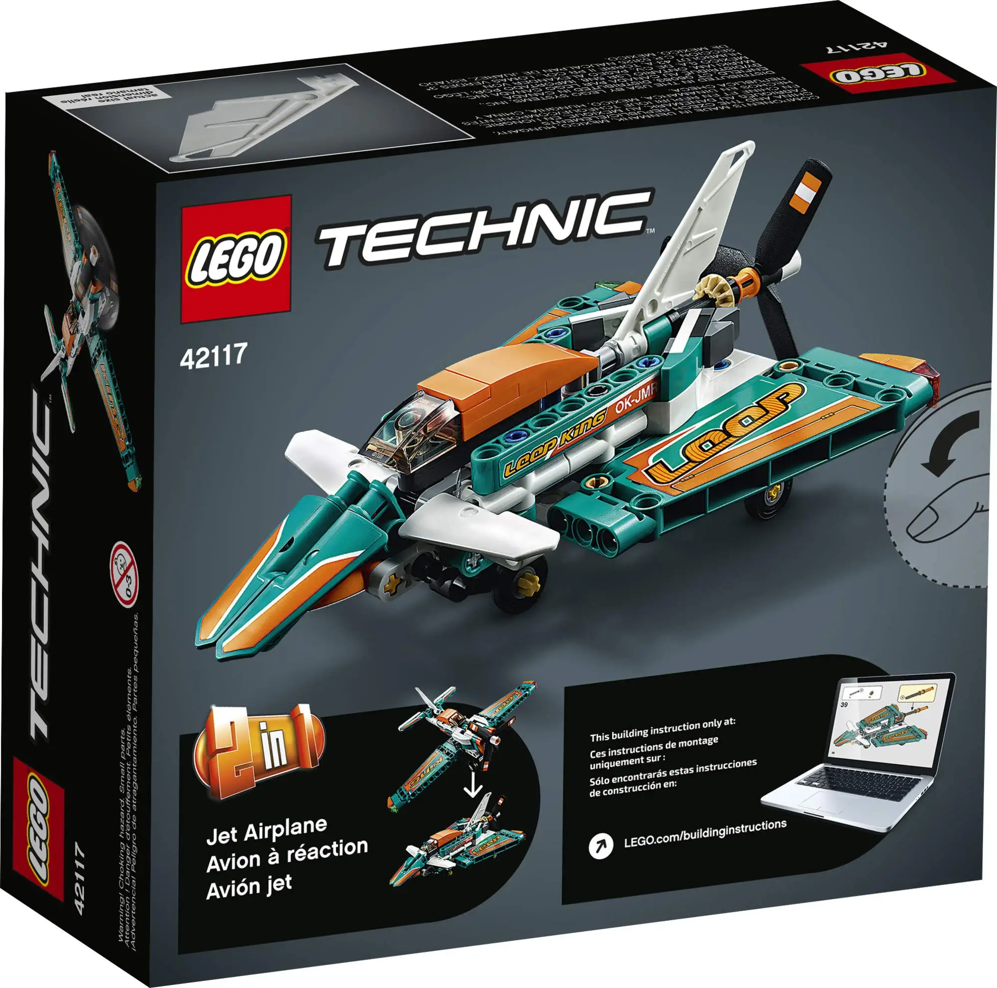 LEGO 42117 Technic Race Plane Toy to Jet Aeroplane 2 in 1 Stunt Building Set for Kids Boys Girls Birthday Xmas Gift (154 Pieces)