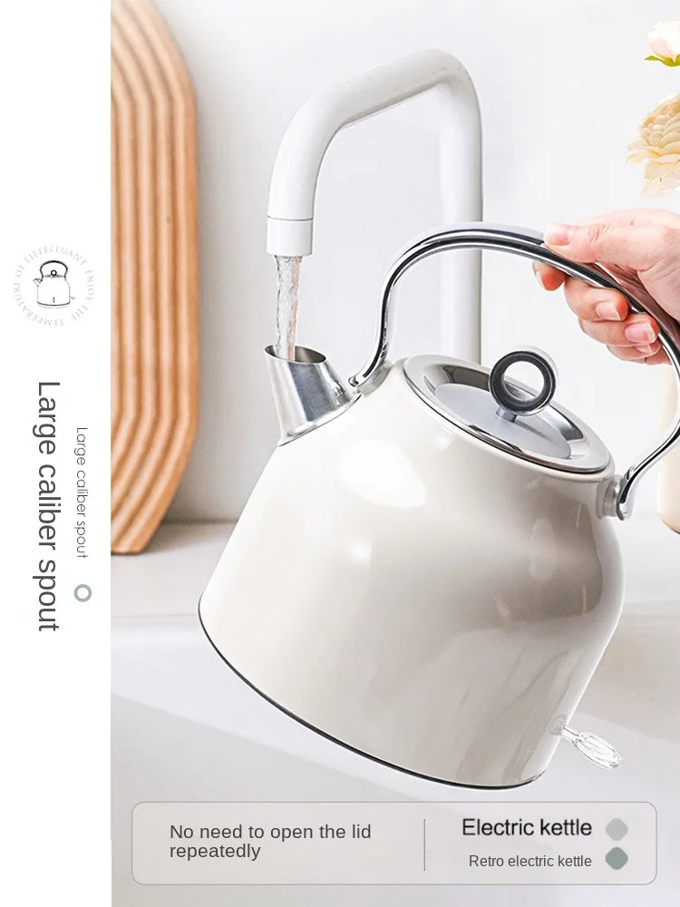 Stainless Steel 1700ML Electric Kettle Household Retro Water Boiling Kettle Fast Boiling Machine 220V