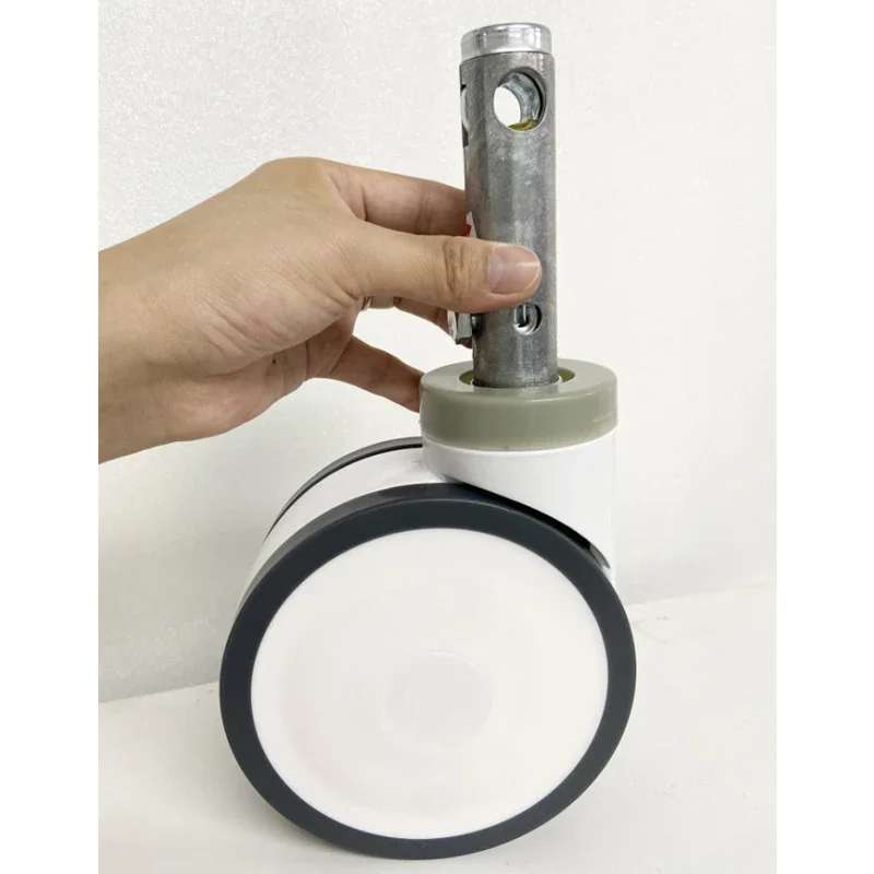 1 PC 5 Inch M28/M30 Insert Rod Hospital Nursing Bed Caster, Dual Row Silent Swivel Wheels for Medical Cart and Patient Bed